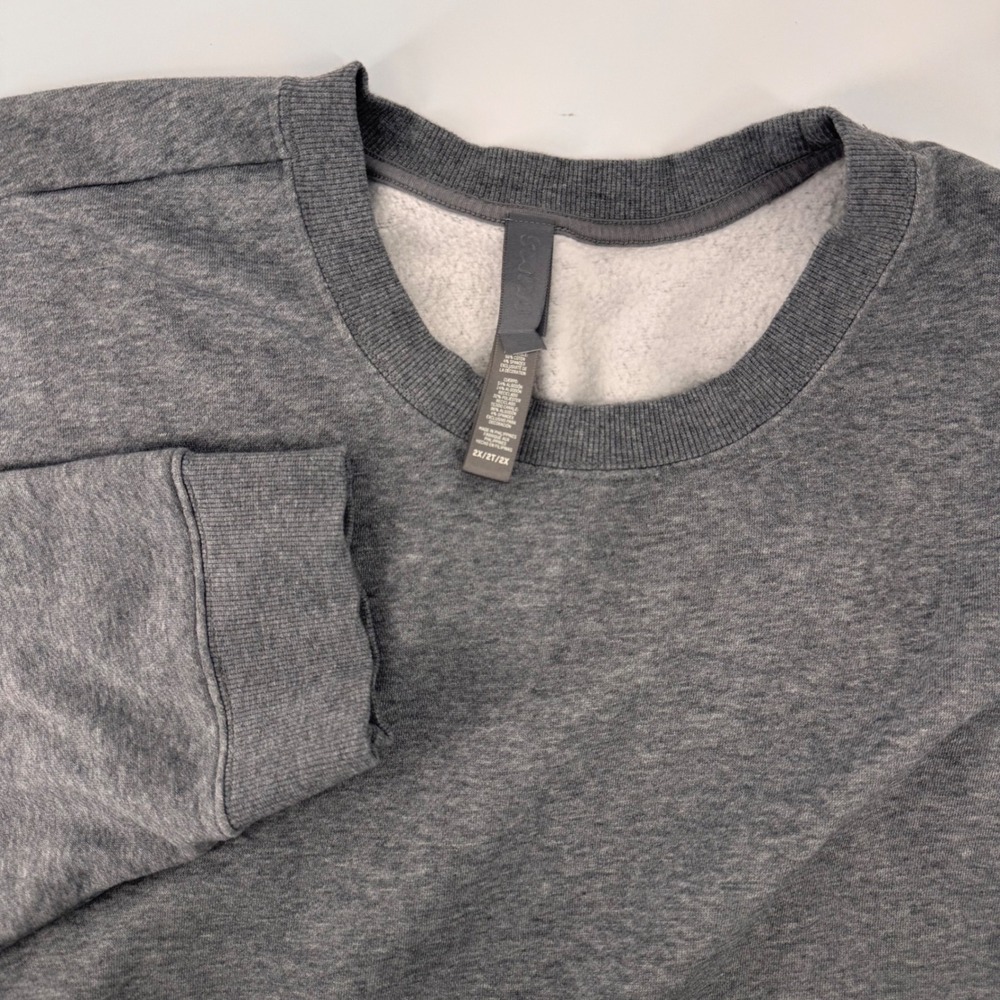 Skims Sweatshirt Mens 2XL Grey Fleece Lined Crewneck Ribbed Hem 9876